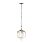 Voliere 1 Light Crystal Pendant - Havana Gold