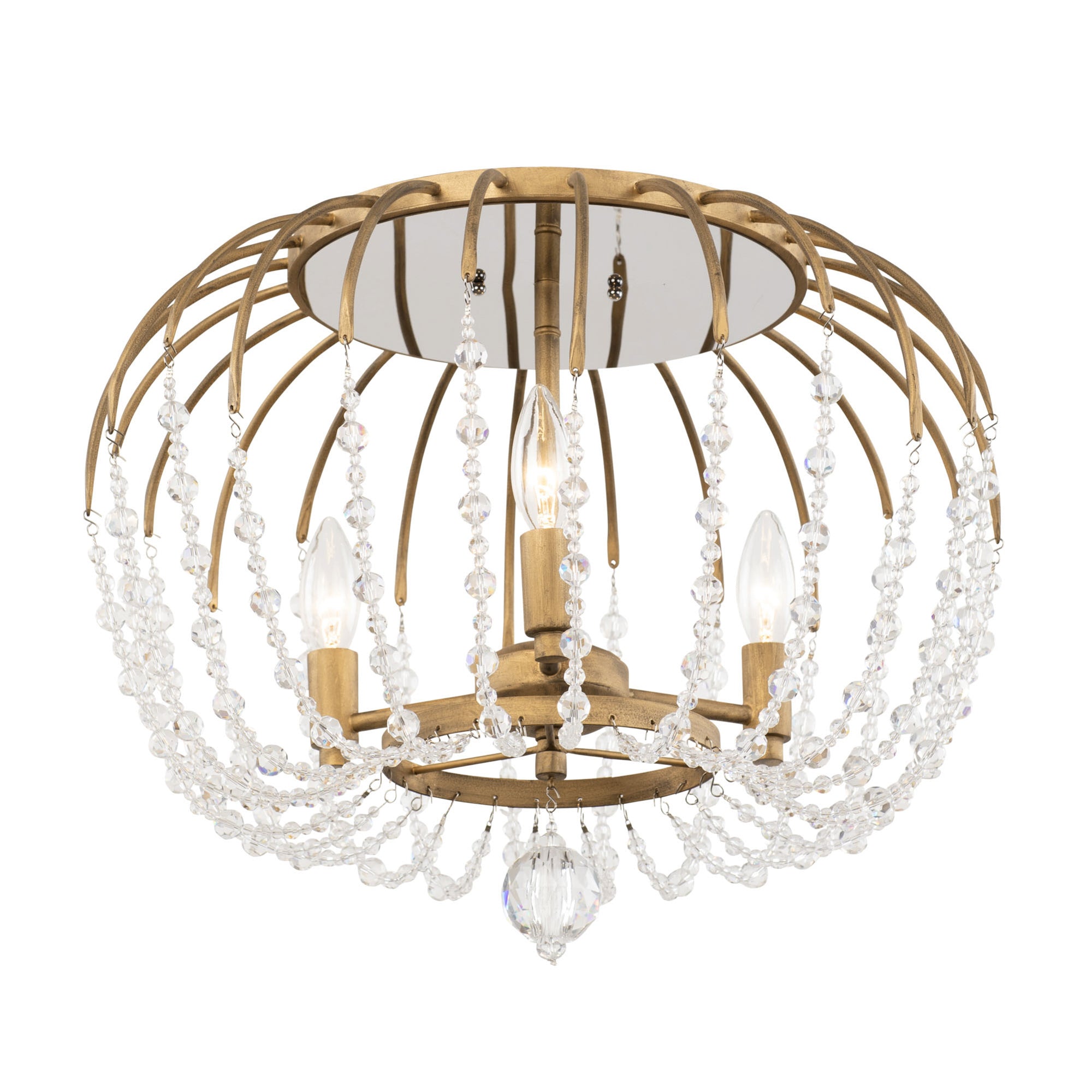 Voliere 3 Light Semi-Flush - Havana Gold