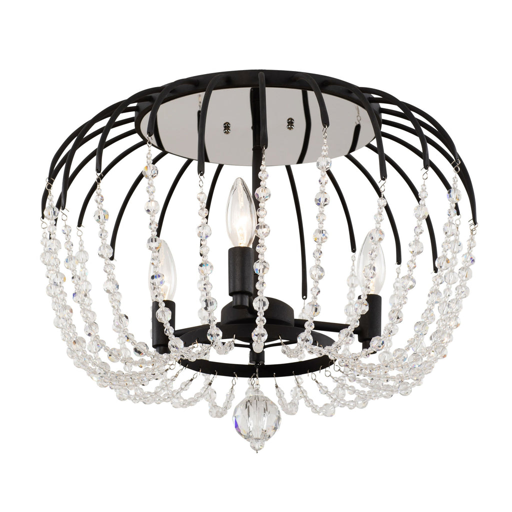 Voliere 3 Light Semi-Flush - Matte Black