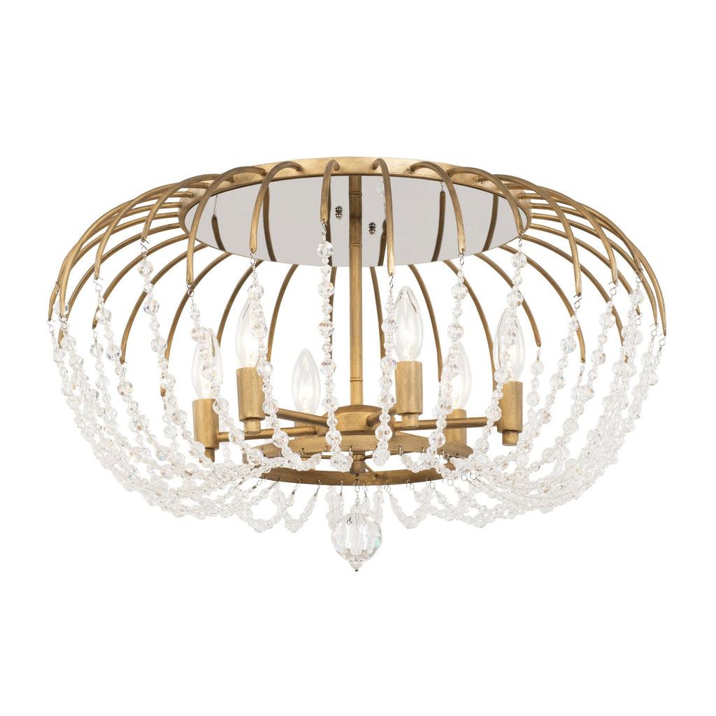 Voliere 6 Light Semi-Flush - Havana Gold