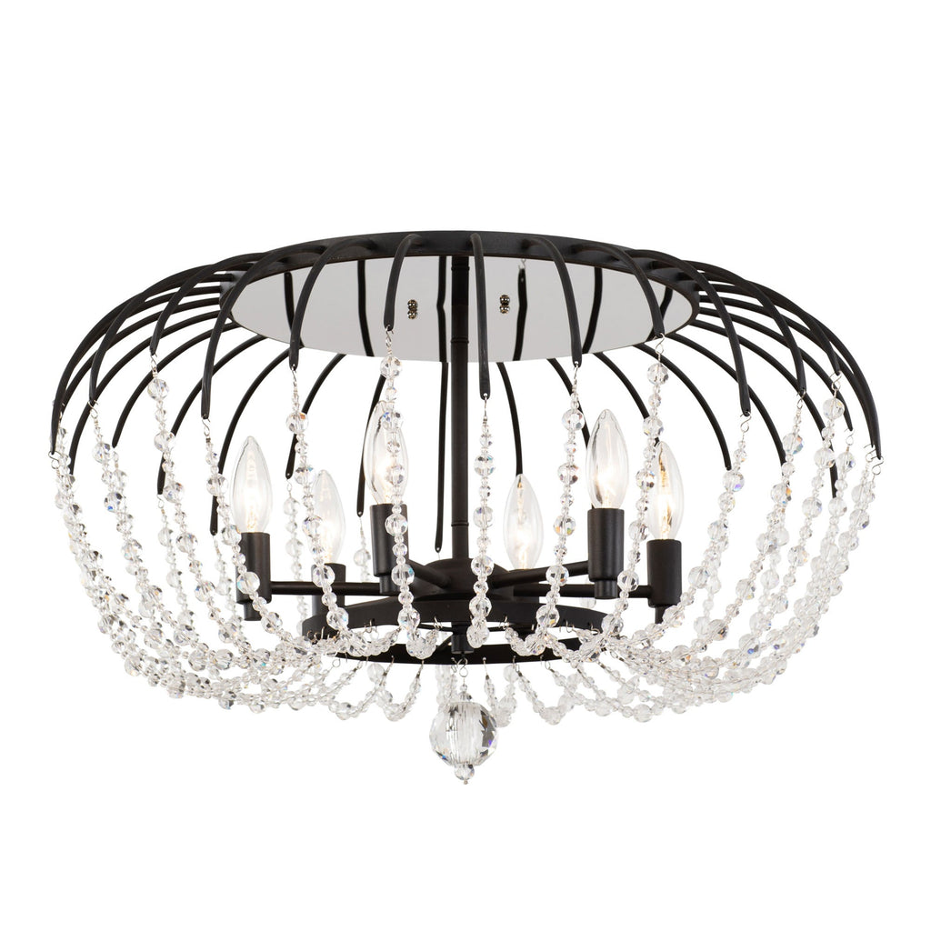 Voliere 6 Light Semi-Flush - Matte Black