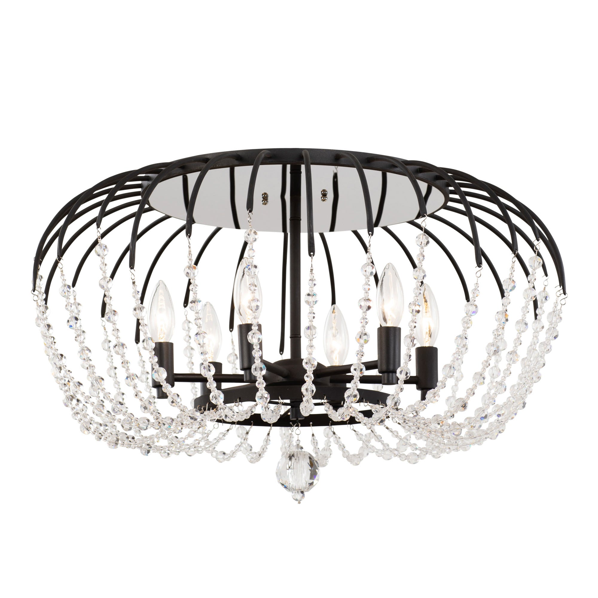 Voliere 6 Light Semi-Flush - Matte Black