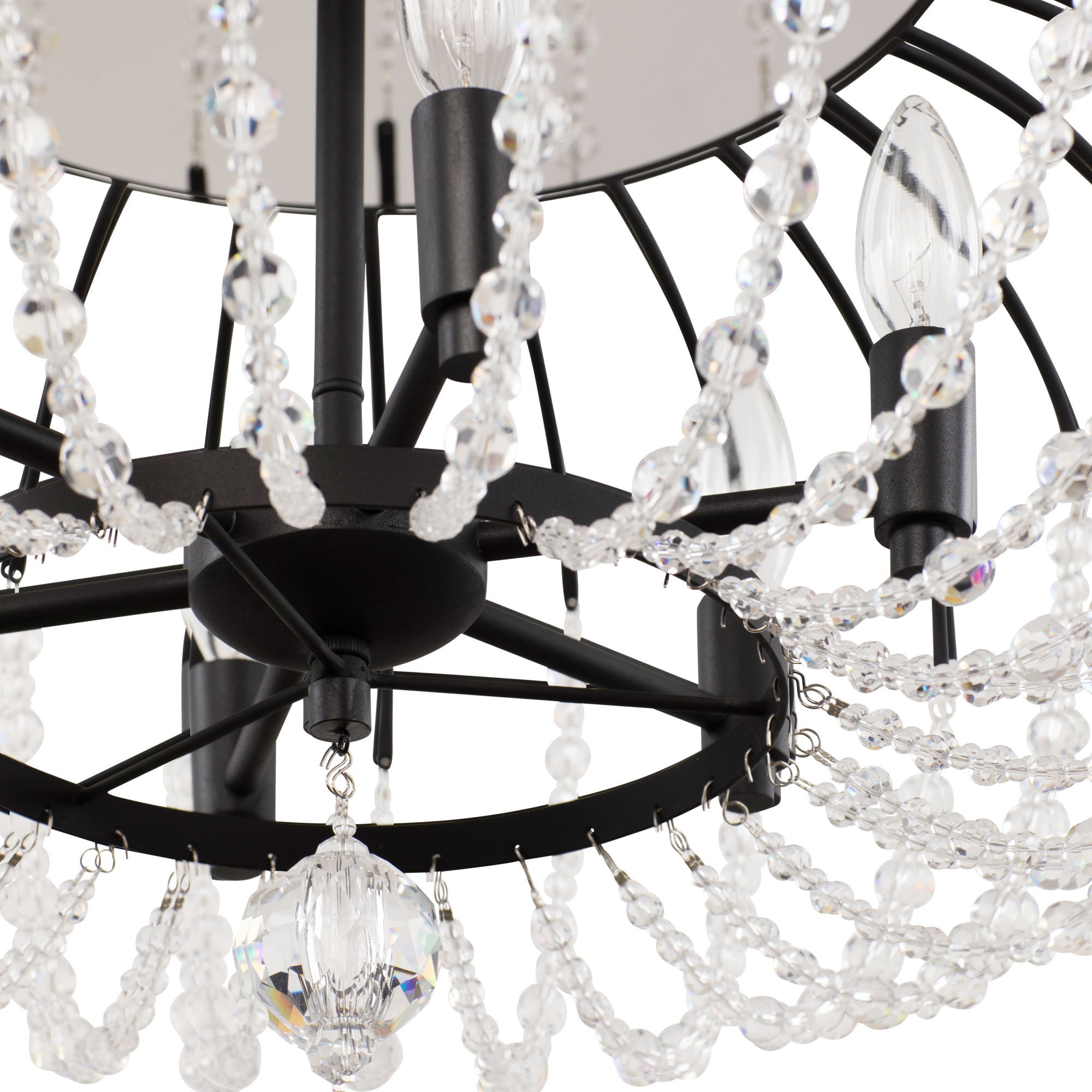 Voliere 6 Light Semi-Flush - Matte Black