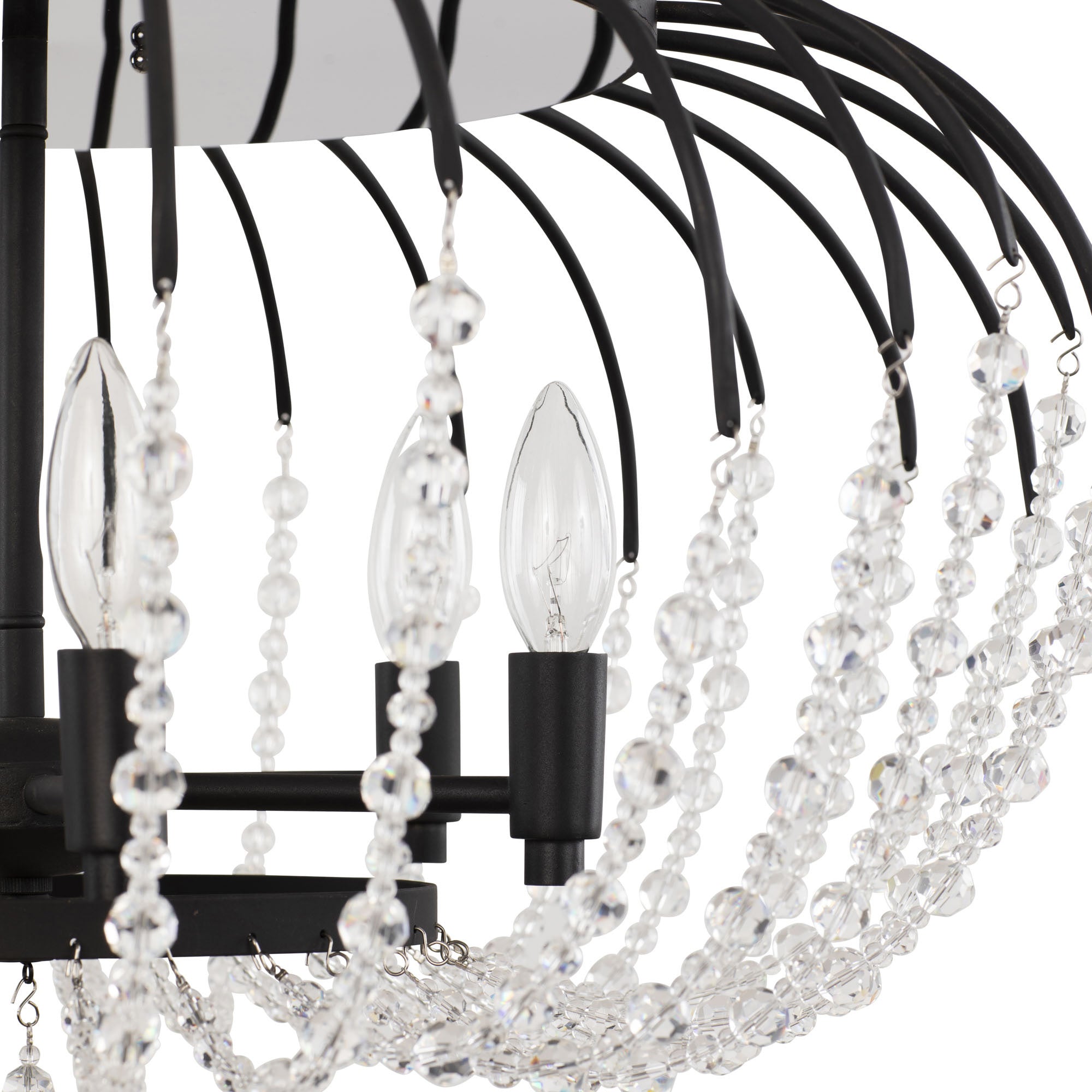 Voliere 6 Light Semi-Flush - Matte Black