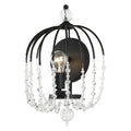Voliere 1 Light Crystal Wall Sconce - Matte Black
