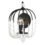 Voliere 1 Light Crystal Wall Sconce - Matte Black