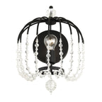 Voliere 1 Light Crystal Wall Sconce - Matte Black