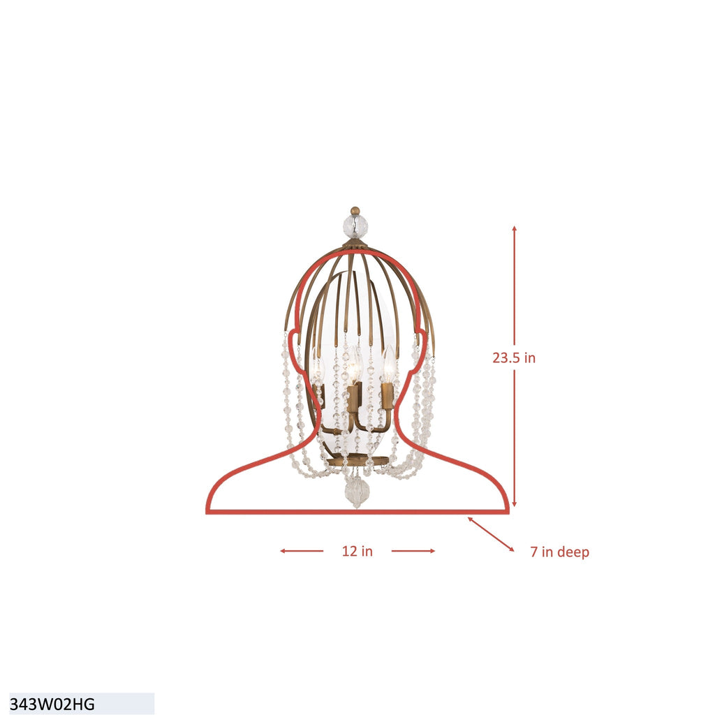 Voliere 2 Light Sconce - Havana Gold