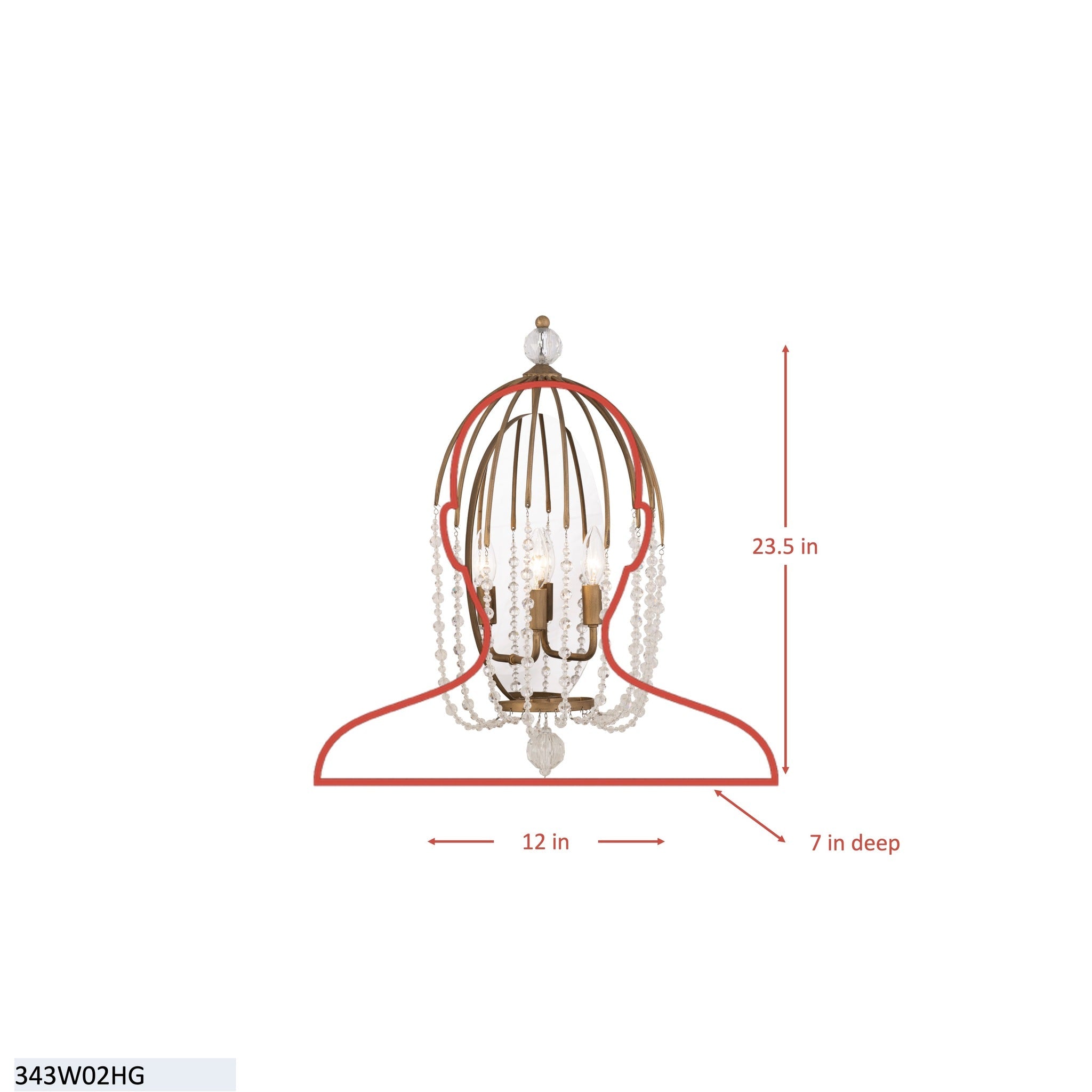 Voliere 2 Light Sconce - Havana Gold