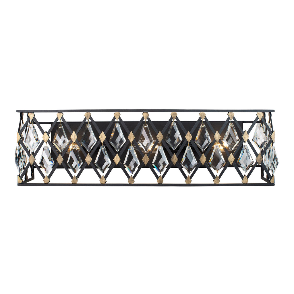 Windsor 3 Light Crystal Bath - Carbon/Havana Gold