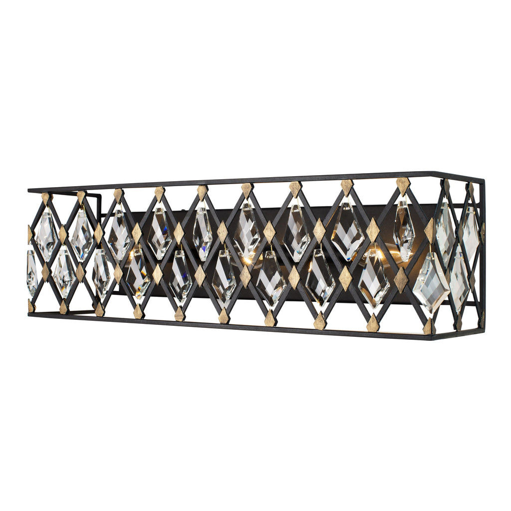 Windsor 3 Light Crystal Bath - Carbon/Havana Gold