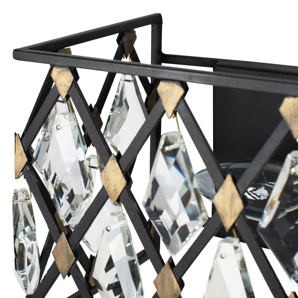 Windsor 3 Light Crystal Bath - Carbon/Havana Gold