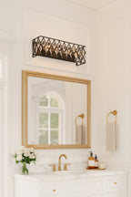 Windsor 3 Light Crystal Bath - Carbon/Havana Gold