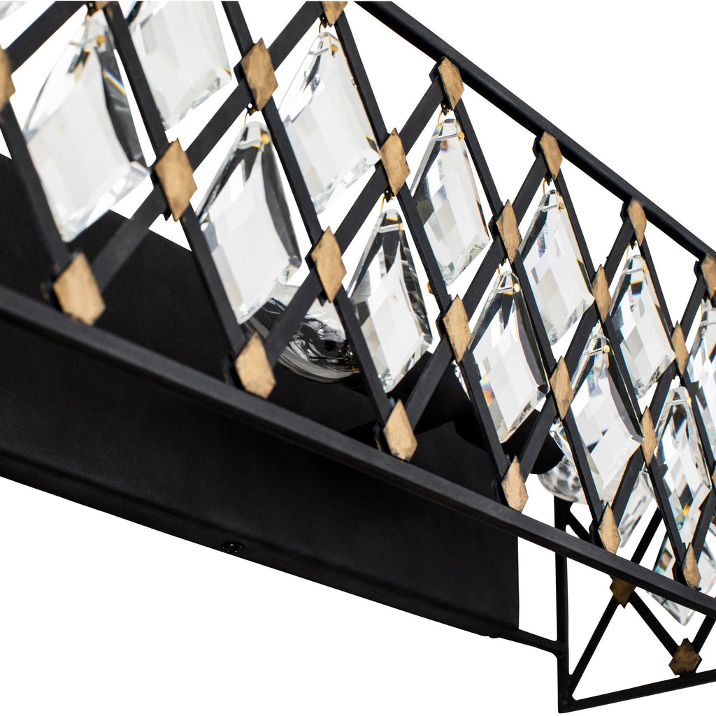 Windsor 4 Light Crystal Bath - Carbon/Havana Gold