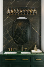 Windsor 4 Light Crystal Bath - Carbon/Havana Gold