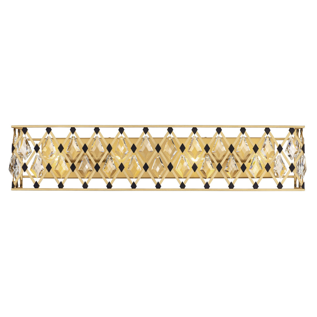 Windsor 4 Light Crystal Bath - French Gold/Matte Black