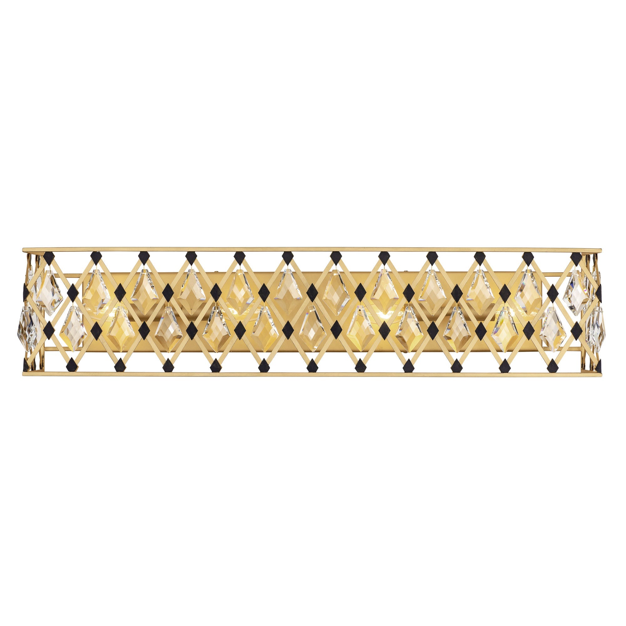 Windsor 4 Light Crystal Bath - French Gold/Matte Black