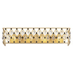 Windsor 4 Light Crystal Bath - French Gold/Matte Black