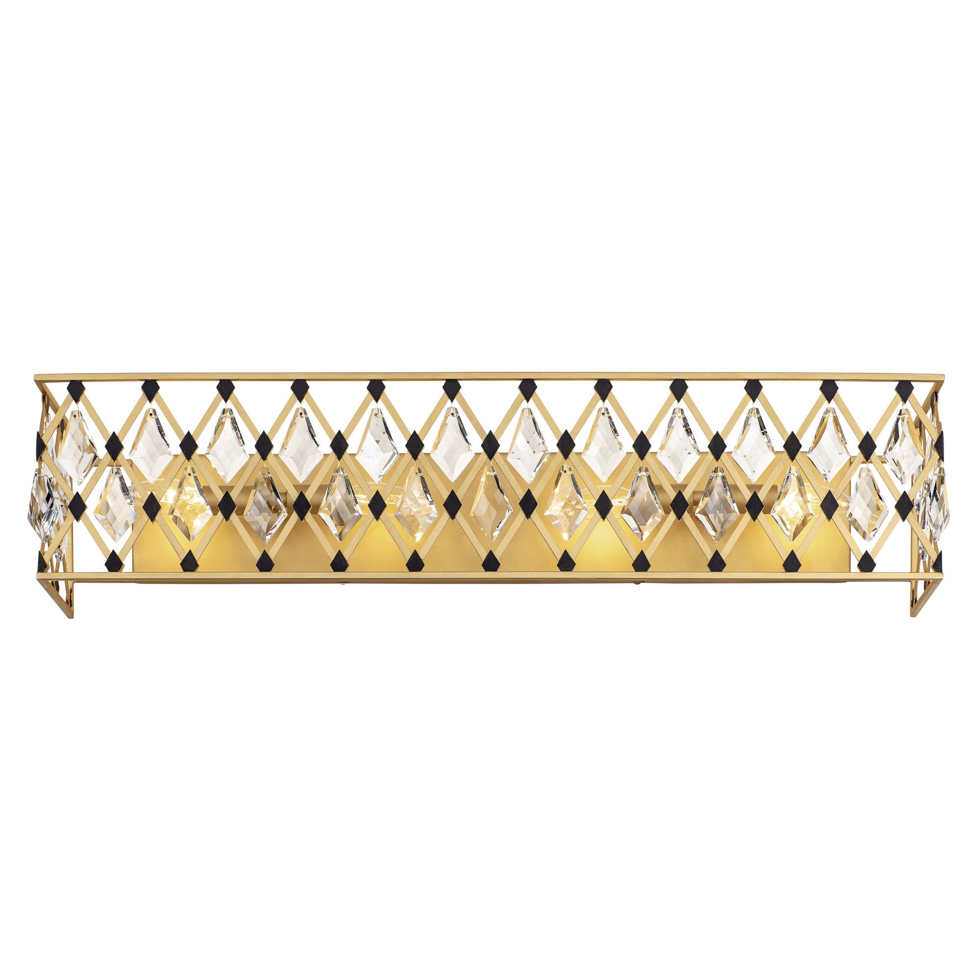 Windsor 4 Light Crystal Bath - French Gold/Matte Black