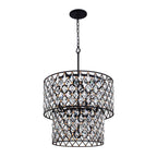Windsor 7 Light 2-Tier Crystal Chandelier - Carbon/Havana Gold