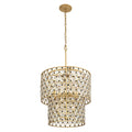 Windsor 7 Light 2-Tier Crystal Chandelier - French Gold/Matte Black
