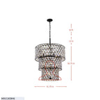 Windsor 13 Light 3-Tier Crystal Chandelier - Carbon/Havana Gold