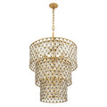 Windsor 13 Light 3-Tier Crystal Chandelier - French Gold/Matte Black