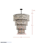 Windsor 21 Light 4-Tier Crystal Chandelier - Carbon/Havana Gold