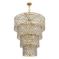 Windsor 21 Light 4-Tier Crystal Chandelier - French Gold/Matte Black
