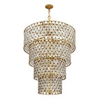 Windsor 21 Light 4-Tier Crystal Chandelier - French Gold/Matte Black