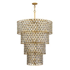 Windsor 21 Light 4-Tier Crystal Chandelier - French Gold/Matte Black