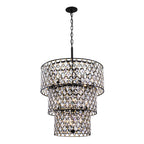 Windsor 13 Light 3-Tier Crystal Chandelier - Carbon/Havana Gold