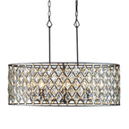 Windsor 8 Light Crystal Oval Linear Pendant - Carbon/Havana Gold
