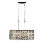 Windsor 8 Light Crystal Oval Linear Pendant - Carbon/Havana Gold