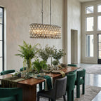 Windsor 8 Light Crystal Oval Linear Pendant - Carbon/Havana Gold