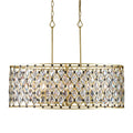 Windsor 8 Light Oval Crystal Linear Pendant - French Gold/Matte Black