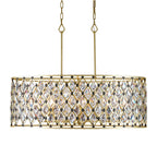 Windsor 8 Light Oval Crystal Linear Pendant - French Gold/Matte Black