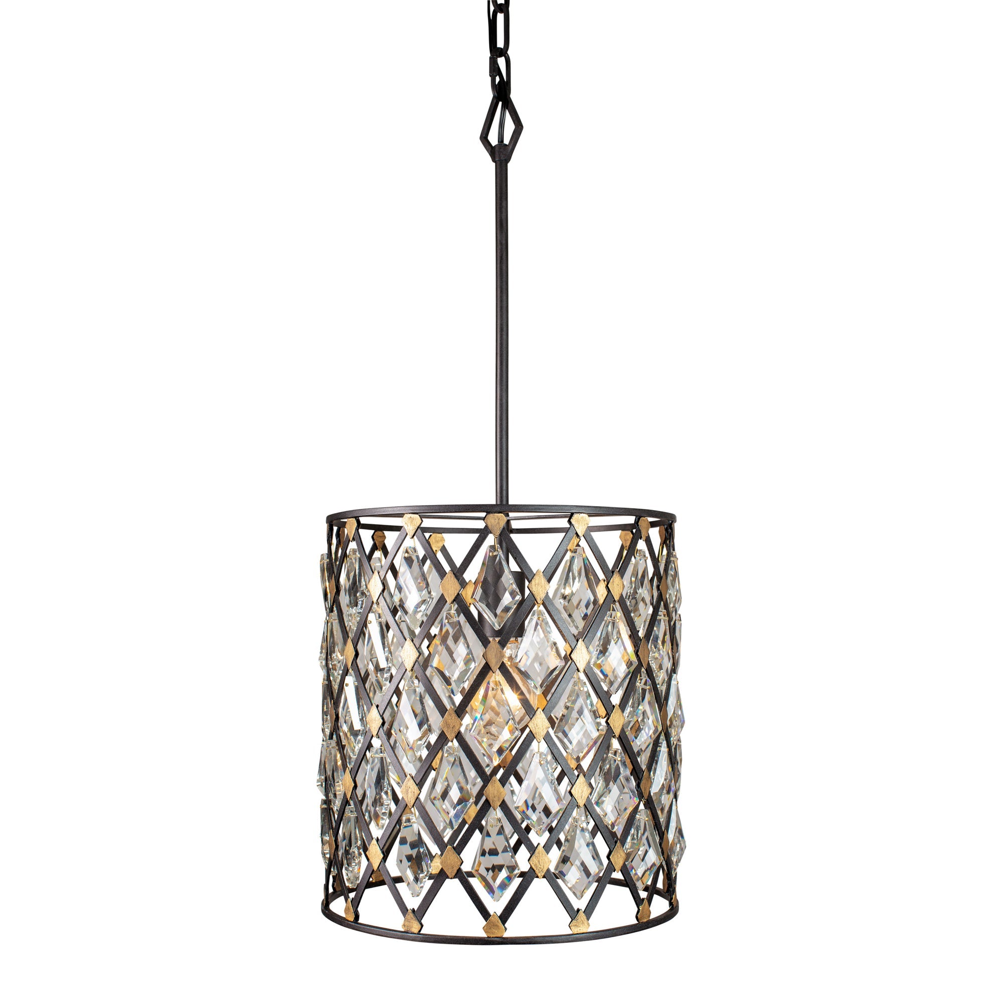 Windsor 1 Light Crystal Pendant - Carbon/Havana Gold