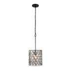 Windsor 1 Light Crystal Pendant - Carbon/Havana Gold