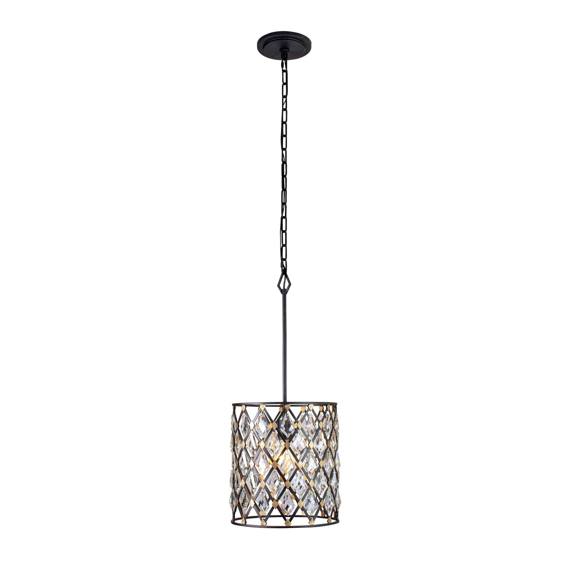 Windsor 1 Light Crystal Pendant - Carbon/Havana Gold
