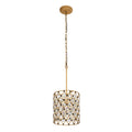 Windsor 1 Light Crystal Pendant - French Gold/Matte Black