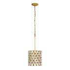 Windsor 1 Light Crystal Pendant - French Gold/Matte Black