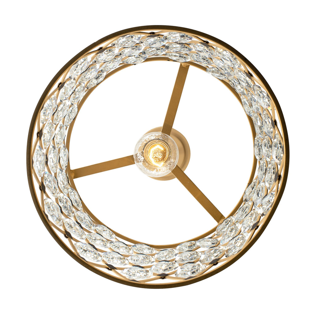 Windsor 1 Light Crystal Pendant - French Gold/Matte Black