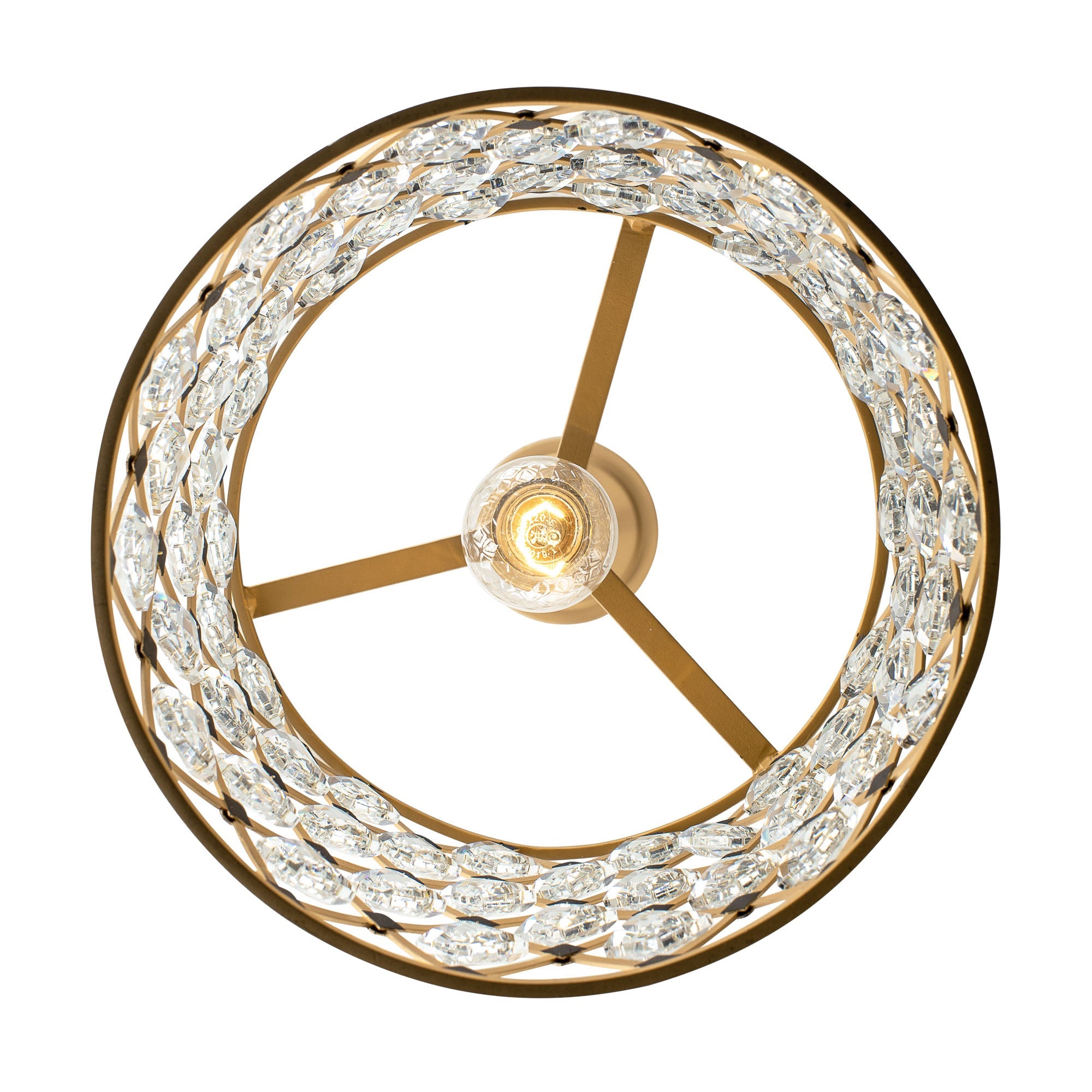 Windsor 1 Light Crystal Pendant - French Gold/Matte Black