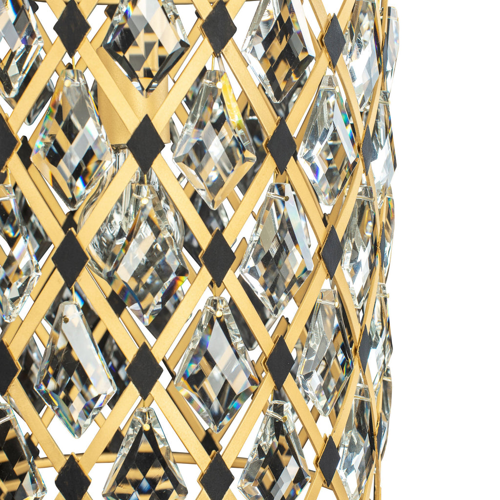 Windsor 1 Light Crystal Pendant - French Gold/Matte Black
