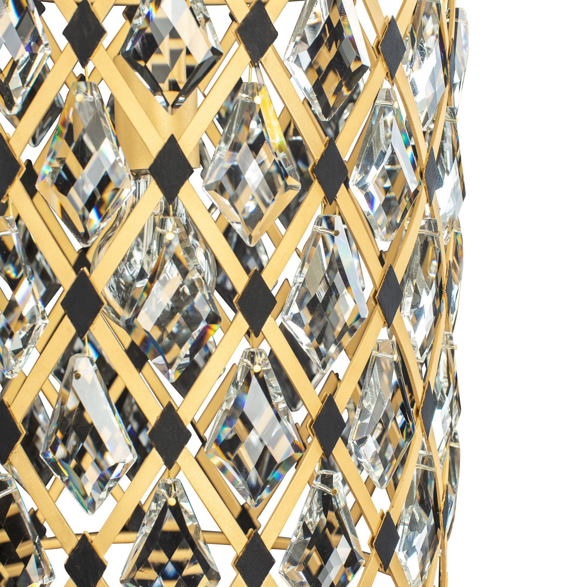 Windsor 1 Light Crystal Pendant - French Gold/Matte Black