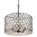 Windsor 6 Light Crystal Pendant - Carbon/Havana Gold