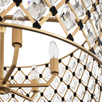 Windsor 6 Light Crystal Pendant - French Gold/Matte Black