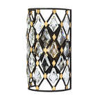 Windsor 1 Light Crystal Sconce - Carbon/Havana Gold