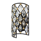 Windsor 1 Light Crystal Sconce - Carbon/Havana Gold